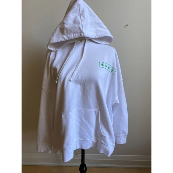 BP + Wildfang Bnwot Women White Hooded Sweater Sz 1x - Picture 2 of 7